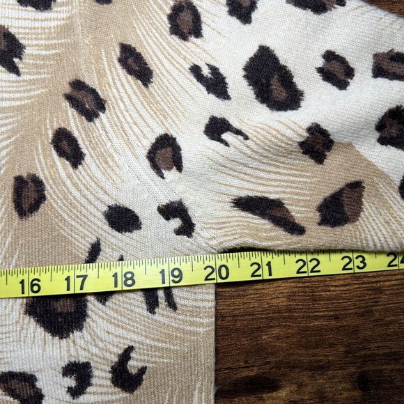 Cathy Daniels Faux Cashmere Leopard Print Crew Neck Pullover Sweater Size Medium - Picture 6 of 7